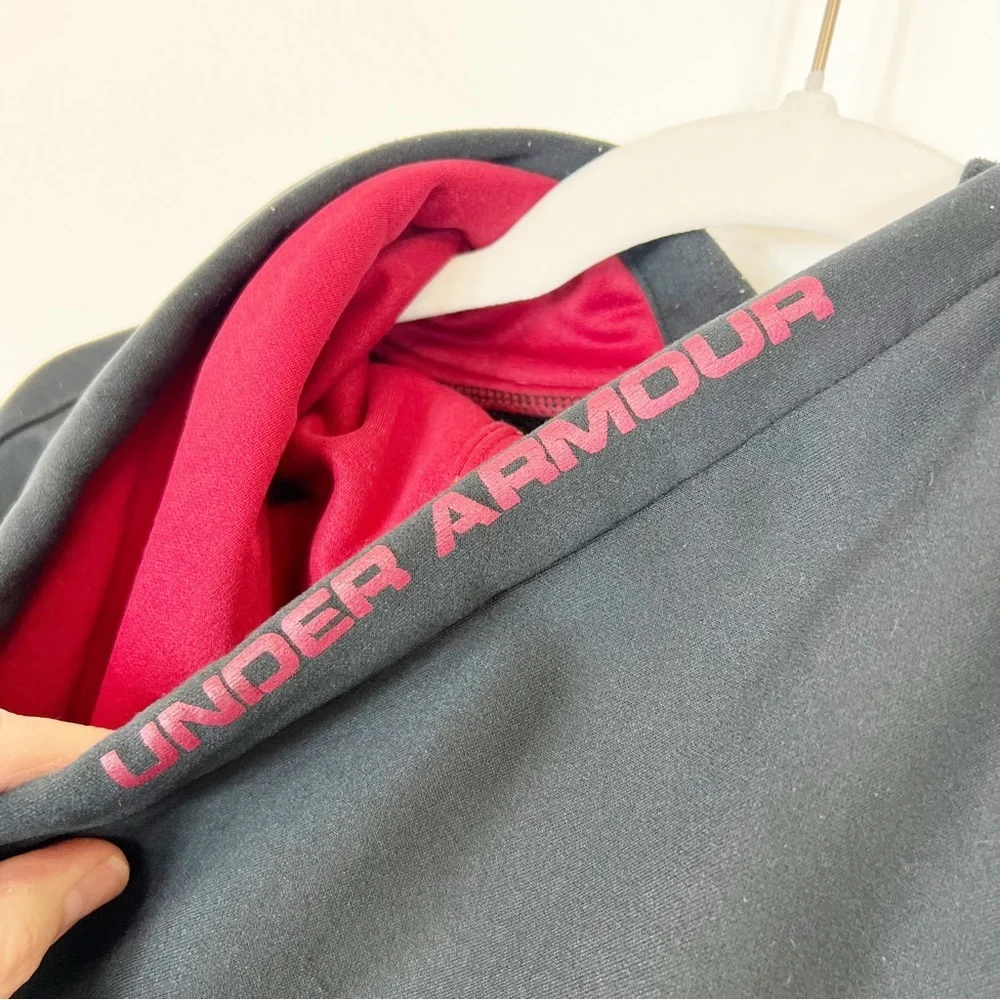 Under Armour Hoodie Black & Red Size Large - Picture 9 of 12